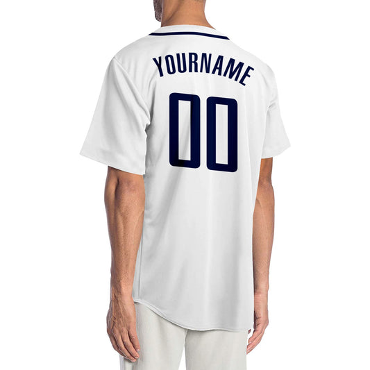 Custom White Navy Authentic Baseball Jersey - Sky-Custom