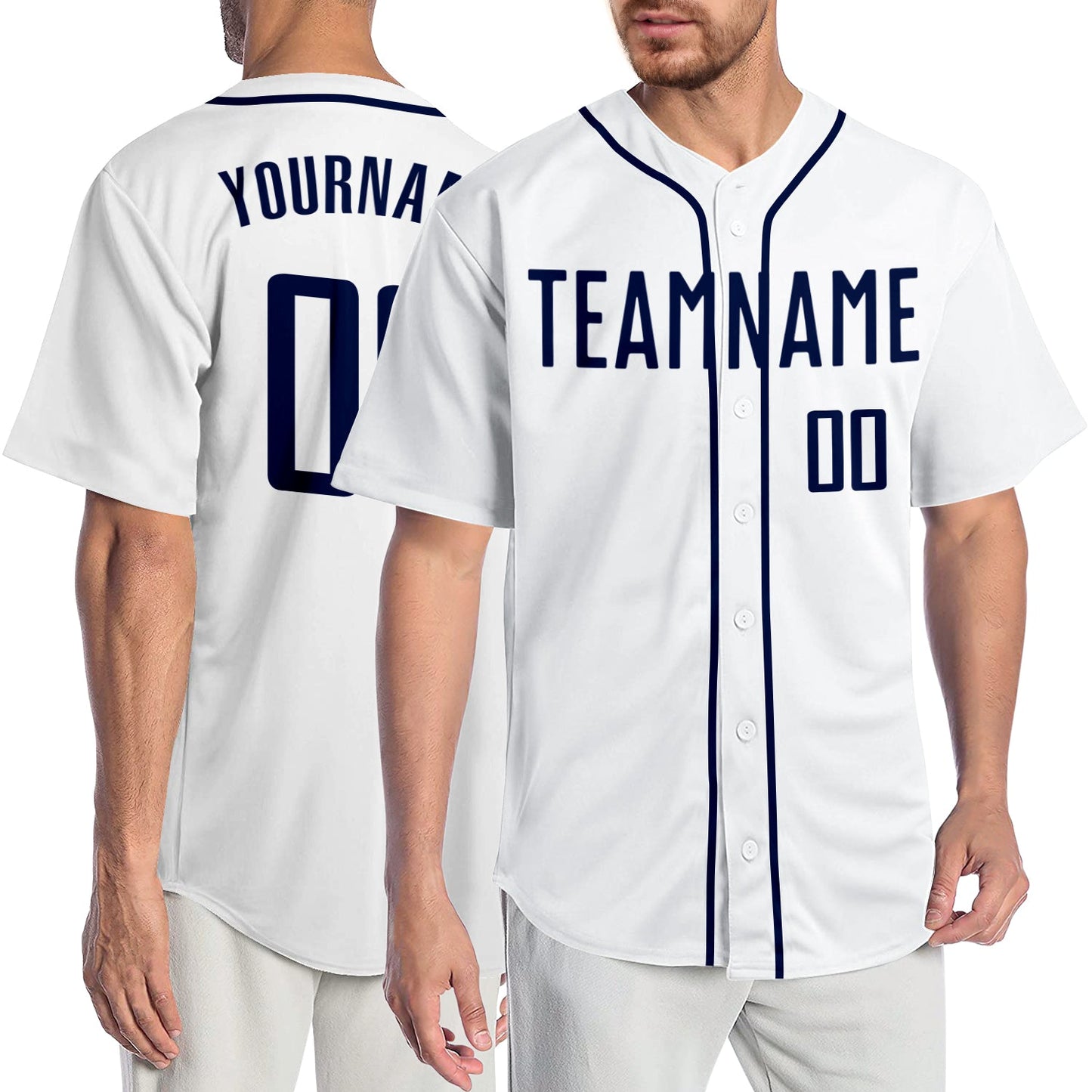 Custom White Navy Authentic Baseball Jersey - Sky-Custom