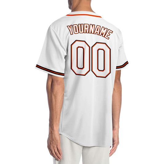 Custom White White-Orange Authentic Baseball Jersey - Sky-Custom
