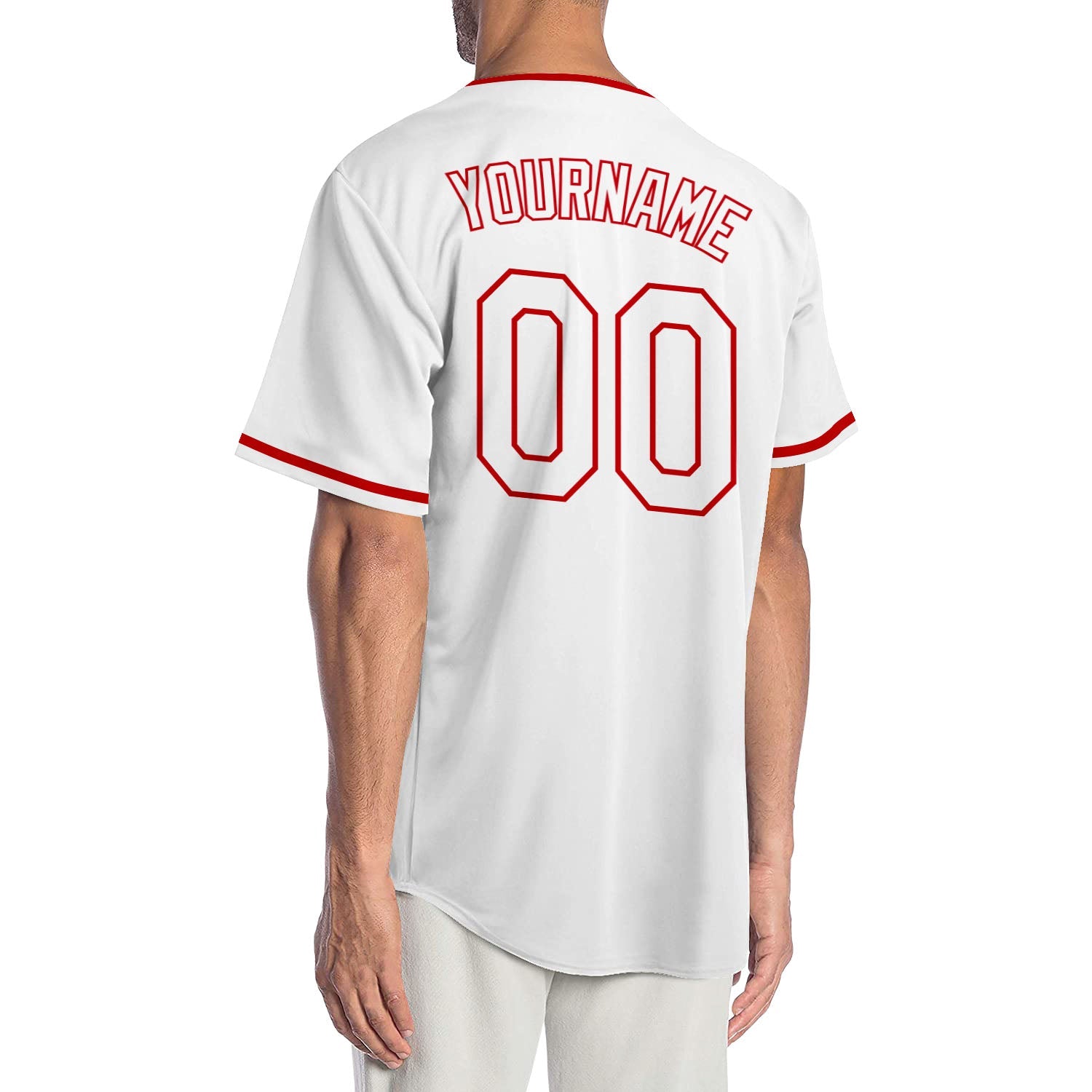 Custom White White-Red Authentic Baseball Jersey - Sky-Custom