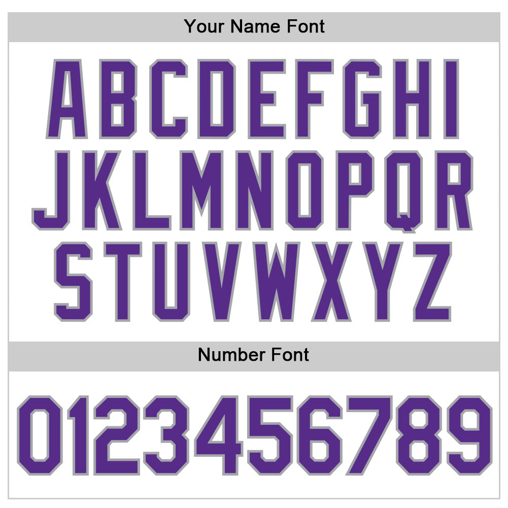 Custom White Purple Pinstripe Purple-Gray Authentic Baseball Jersey - Sky-Custom