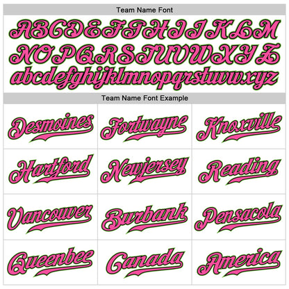 Custom White Neon Green-Pink Authentic Baseball Jersey - Sky-Custom