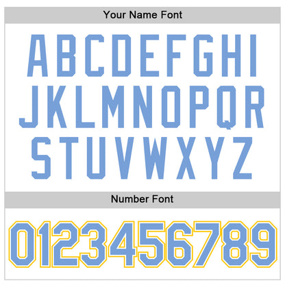 Custom White Light Blue-Gold Authentic Throwback Basketball Jersey - Sky-Custom