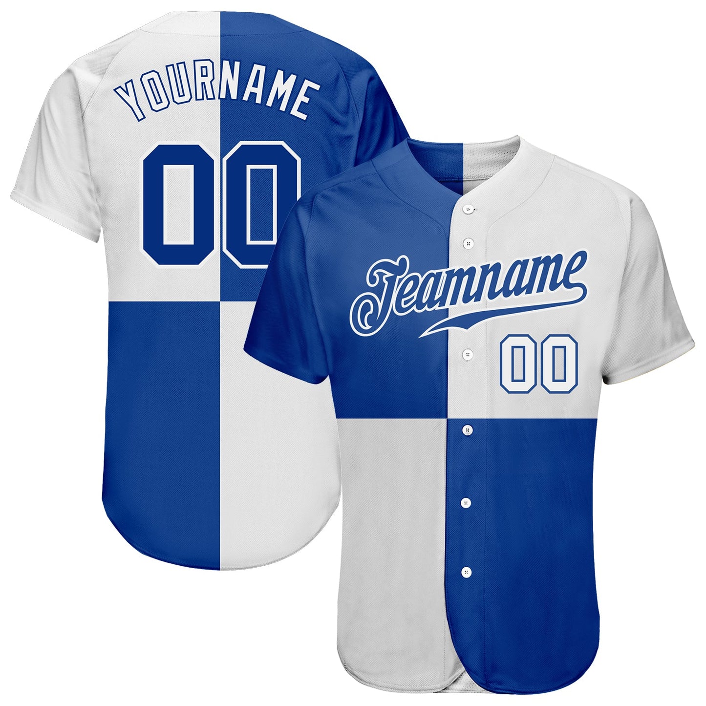 Custom White Royal 3D Pattern Design Multicolor Authentic Baseball Jersey - Sky-Custom
