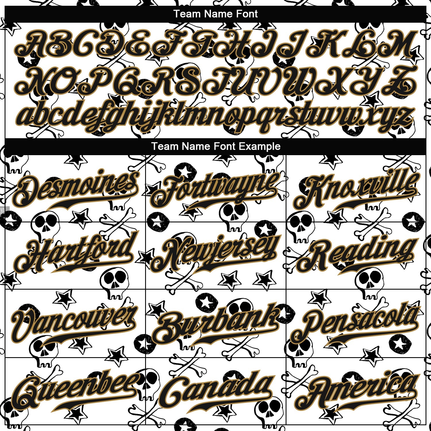 Custom White Black-Old Gold 3D Skull Fashion Authentic Baseball Jersey - Sky-Custom