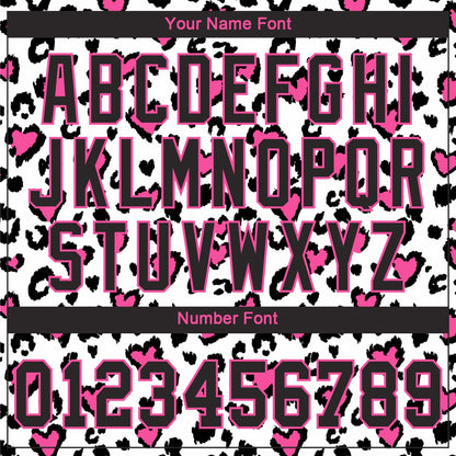 Custom White Black-Pink 3D Pattern Design Leopard Authentic Baseball Jersey - Sky-Custom