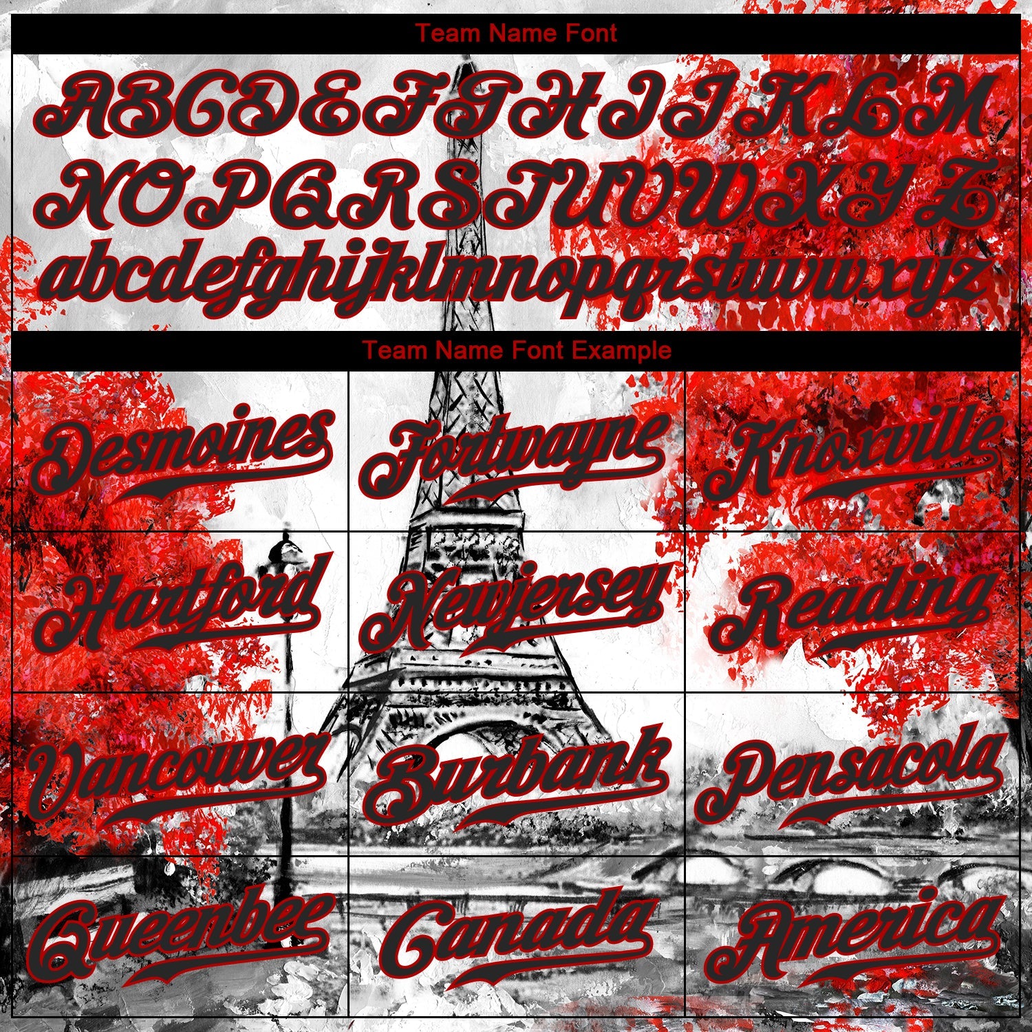 Custom White Black-Red 3D Pattern Design Eiffel Tower Authentic Baseball Jersey - Sky-Custom