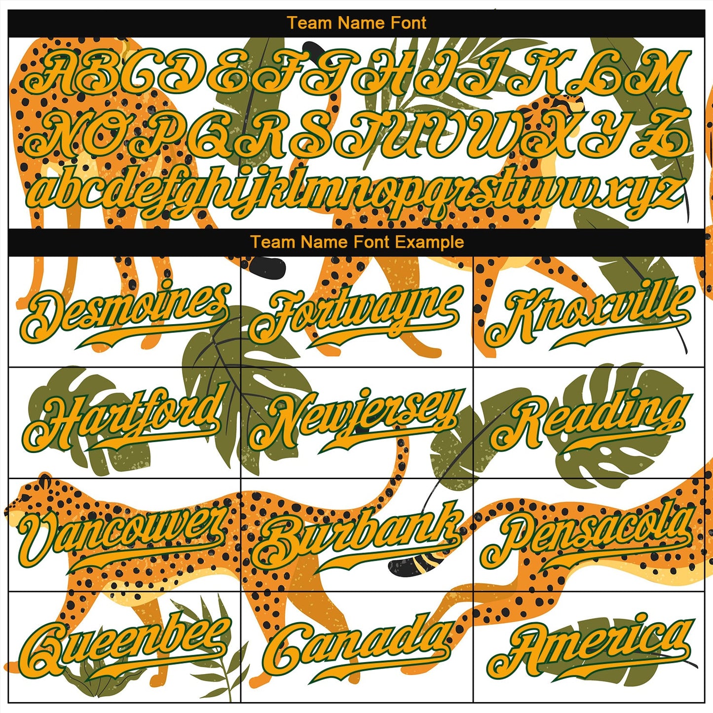 Custom White Gold-Green 3D Pattern Design Leopards And Tropical Palm Leaves Authentic Baseball Jersey - Sky-Custom