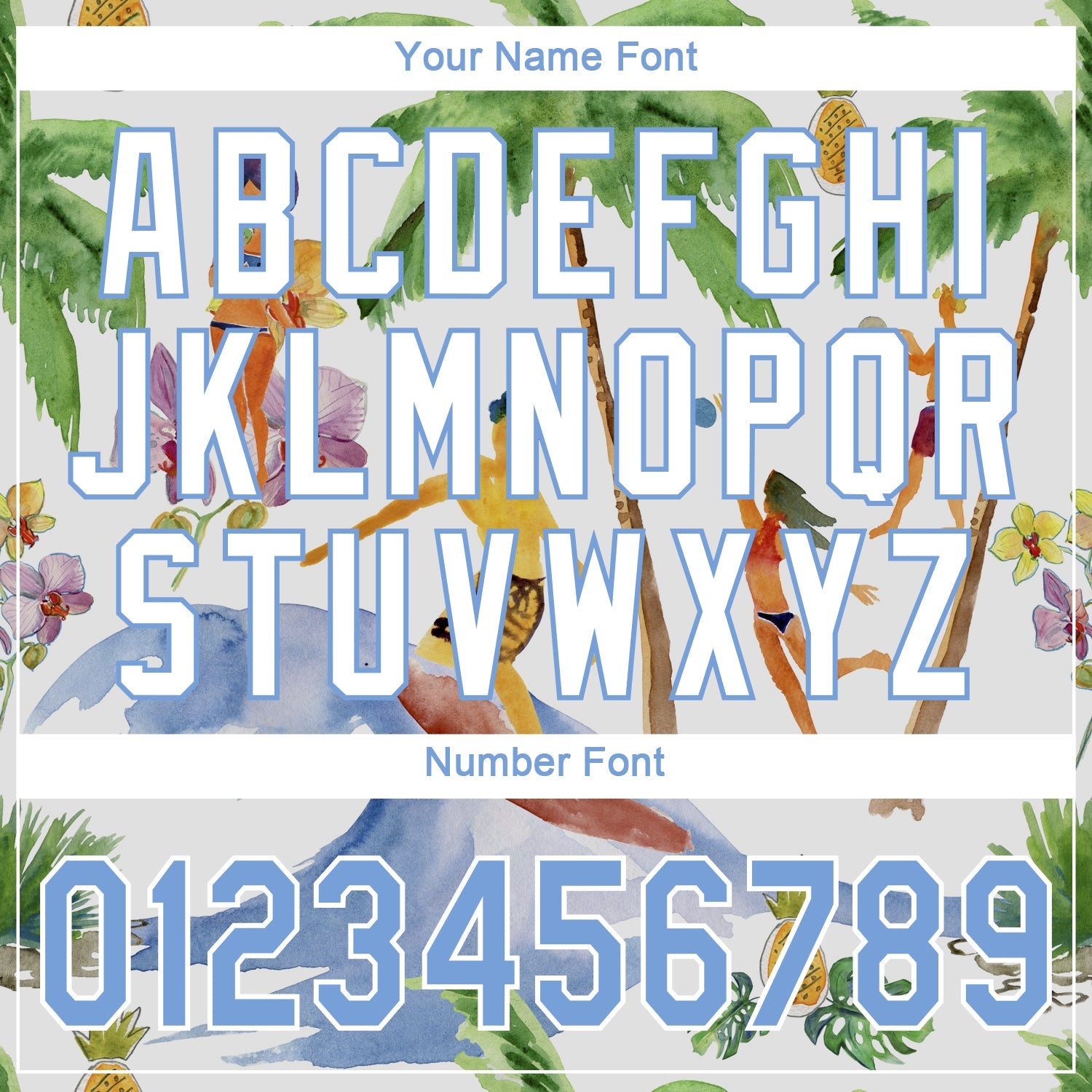 Custom White Light Blue-White 3D Pattern Design Hawaii Palm Trees Authentic Baseball Jersey - Sky-Custom