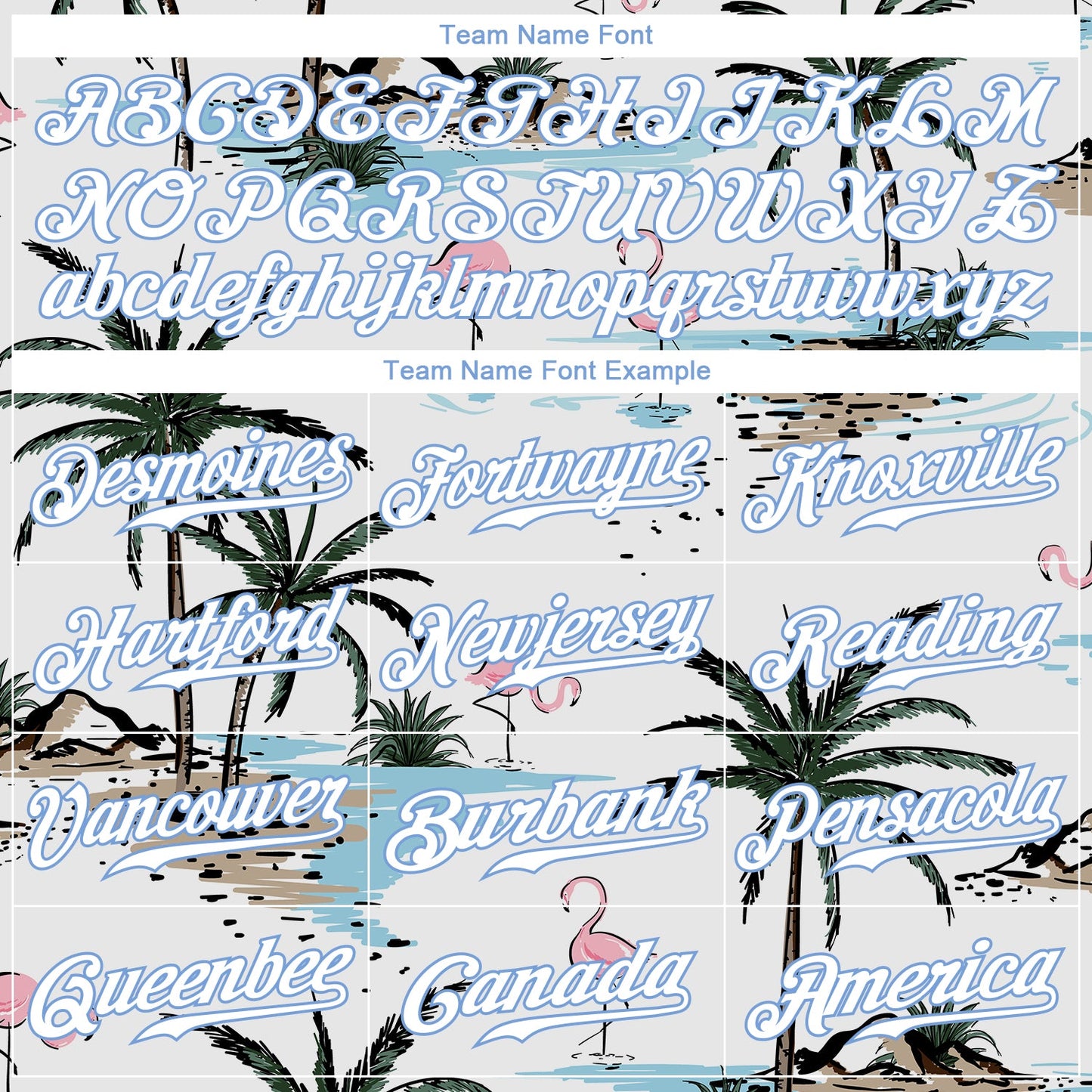 Custom White White-Light Blue 3D Pattern Design Hawaii Palm Trees Authentic Baseball Jersey - Sky-Custom