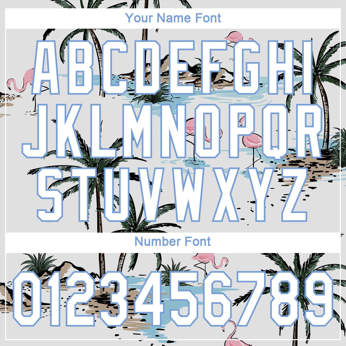 Custom White White-Light Blue 3D Pattern Design Hawaii Palm Trees Authentic Baseball Jersey - Sky-Custom