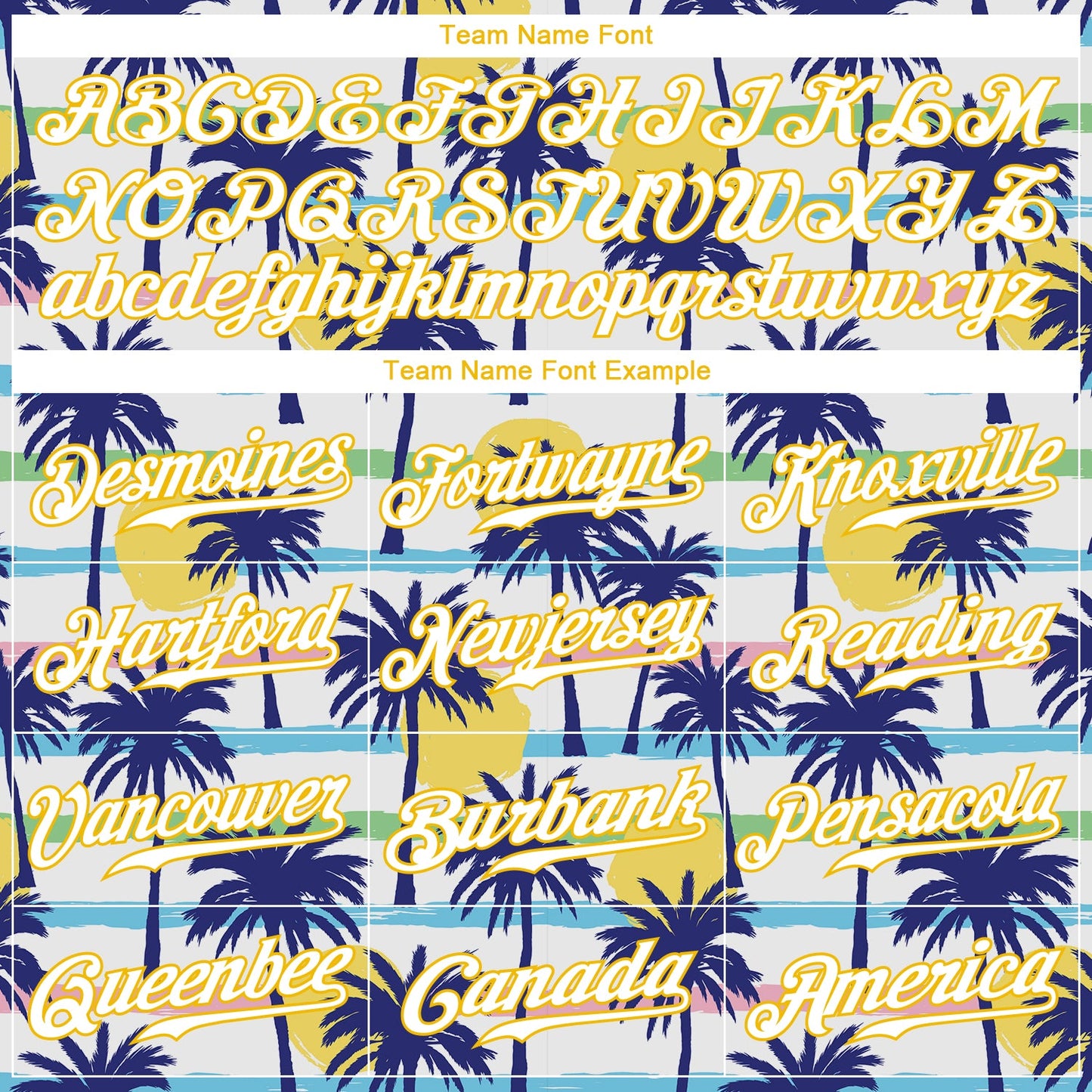 Custom White Gold-White 3D Pattern Design Hawaii Palm Trees Authentic Baseball Jersey - Sky-Custom