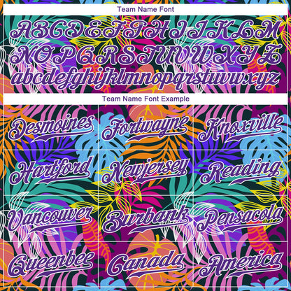 Custom White Purple-White 3D Pattern Design Hawaii Palm Trees Authentic Baseball Jersey - Sky-Custom