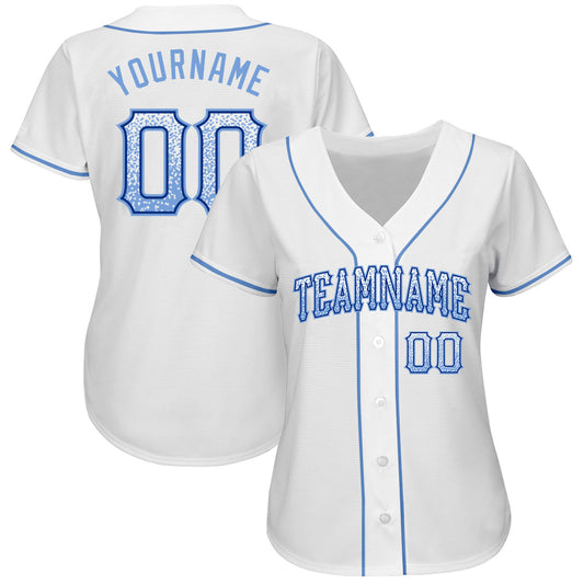 Custom White Light Blue-Royal Authentic Drift Fashion Baseball Jersey - Sky-Custom