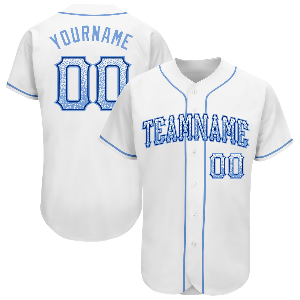 Custom White Light Blue-Royal Authentic Drift Fashion Baseball Jersey - Sky-Custom