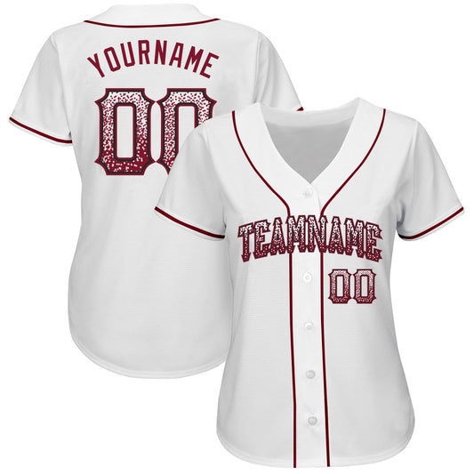 Custom White Crimson-Black Authentic Drift Fashion Baseball Jersey - Sky-Custom