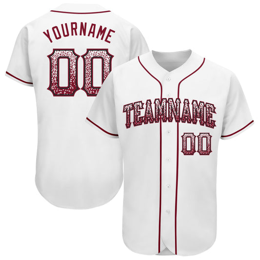 Custom White Crimson-Black Authentic Drift Fashion Baseball Jersey - Sky-Custom