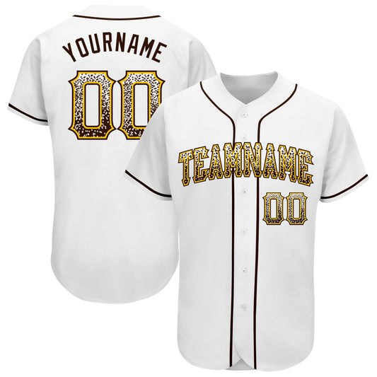 Custom White Brown-Gold Authentic Drift Fashion Baseball Jersey - Sky-Custom