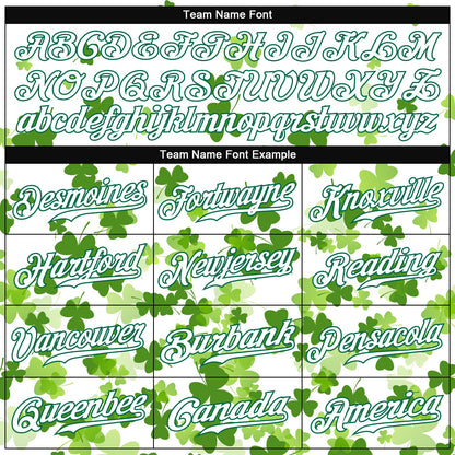 Custom White White-Kelly Green 3D Pattern Design Authentic St. Patrick's Day Baseball Jersey - Sky-Custom