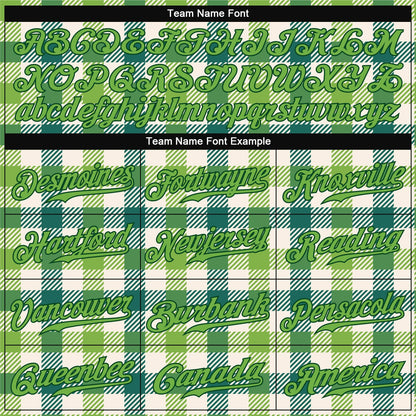 Custom White Neon Green-Green 3D Pattern Design Authentic St. Patrick's Day Baseball Jersey - Sky-Custom