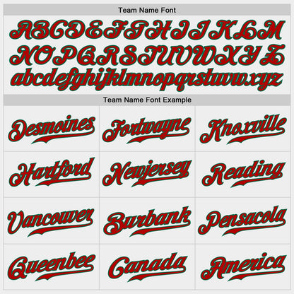 Custom White Red-Kelly Green Authentic Baseball Jersey - Sky-Custom
