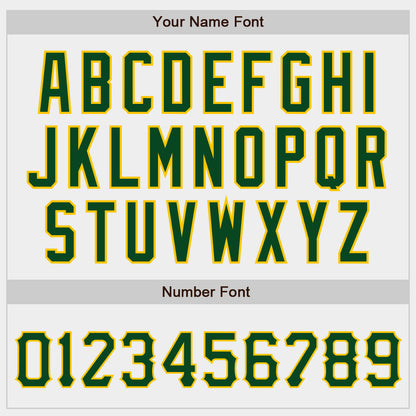 Custom White Green-Gold Authentic Baseball Jersey - Sky-Custom