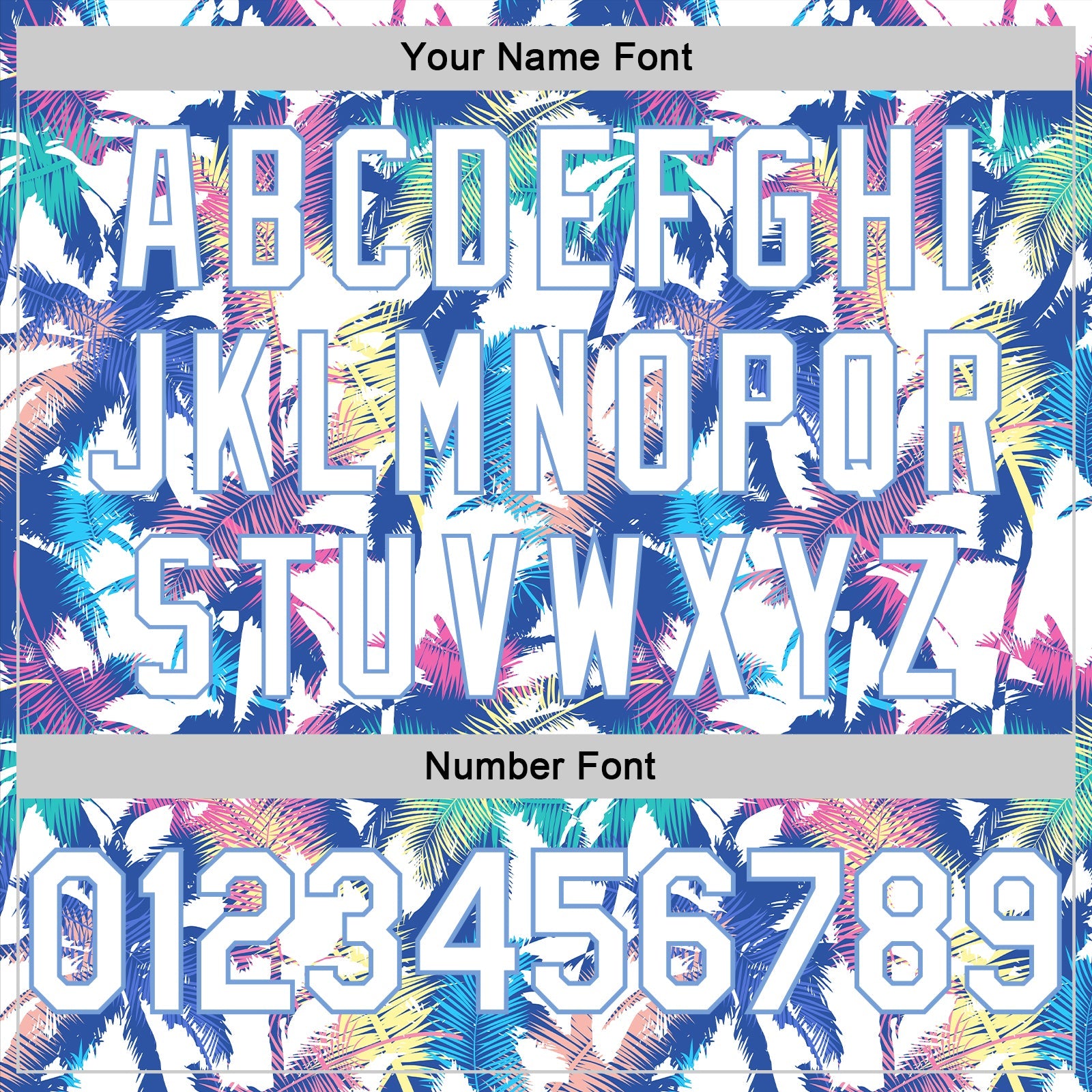 Custom White White-Light Blue 3D Pattern Hawaii Palm Trees Authentic Basketball Jersey - Sky-Custom