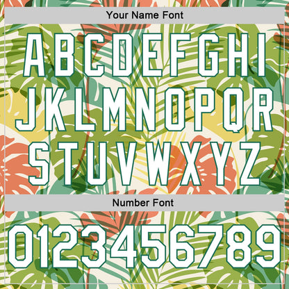 Custom White White-Kelly Green 3D Pattern Hawaii Palm Trees Authentic Basketball Jersey - Sky-Custom